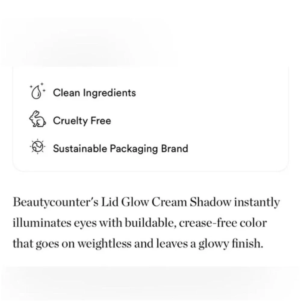 BEAUTYCOUNTER Lid Glow Cream Shadow Aura 0.17 Fl Oz New In Box
